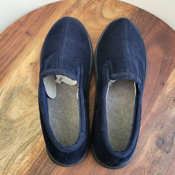 NWOT Hush Puppies Slippers Corduroy Navy Men's Size 8 - Picture 6 of 11